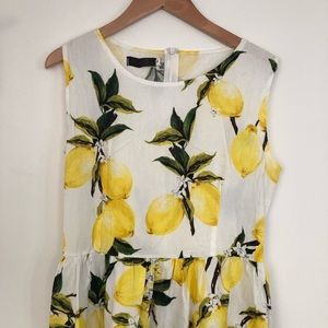 Game day dress with lemon print